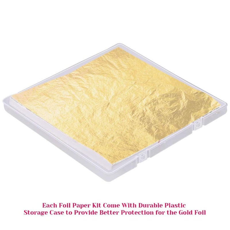 PAXCOO Gold Leaf Sheet for Resin, Paxcoo 300 Sheets Gold Flakes for Resin Nail Foil for Resin Jewelry Making Slime, Nail Arts, Gilding Crafting, Paint, Decoration, 5.5 by 5.5 Inches - Image 2